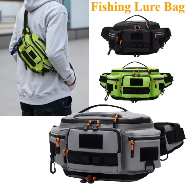 Sac de pêche à bandoulière multi-poches – rangement pratique pour leurres et accessoires