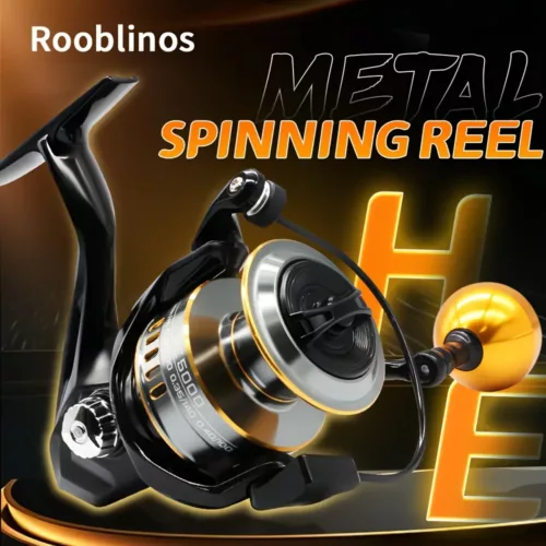 Moulinet de pêche spinning en métal – robuste et fluide pour eau douce et salée