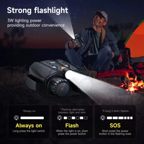 Jumelles vision nocturne HD 4K avec écran LCD – longue portée et infrarouge