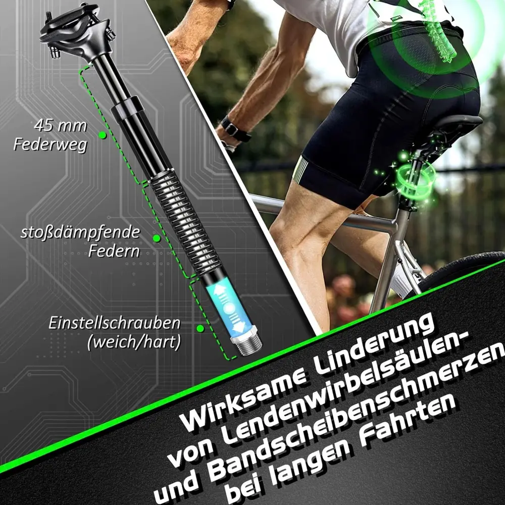 Tige de selle télescopique avec absorption des chocs – confort et stabilité vélo