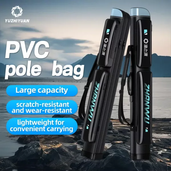 Sac fourreau de pêche robuste – rangement cannes et accessoires – noir renforcé