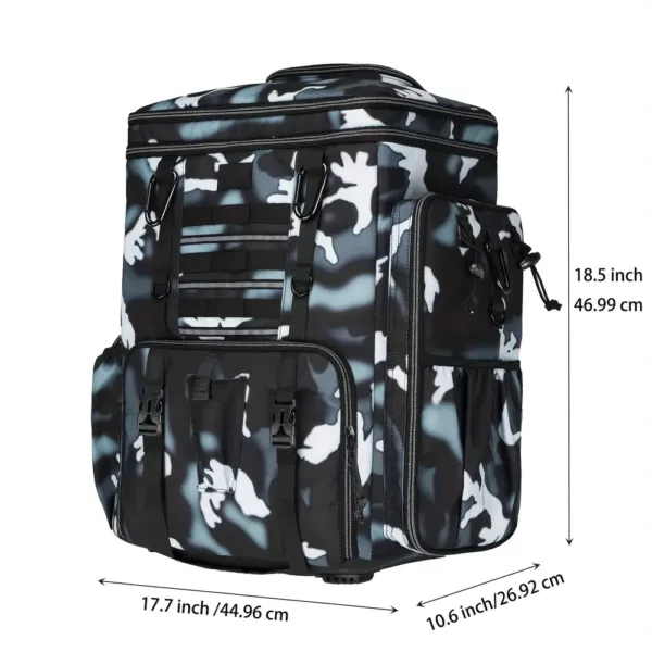 Sac à dos de pêche avec 4 boîtes de rangement et porte-cannes intégré