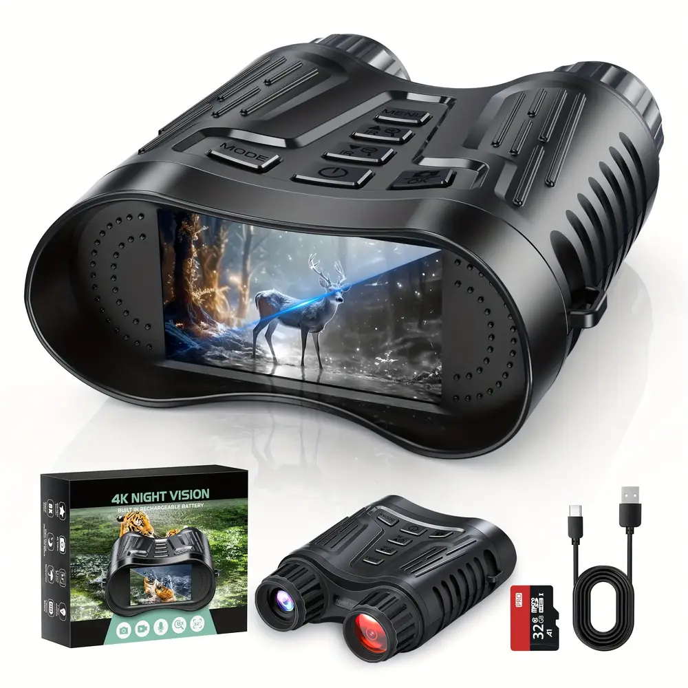 Jumelles de vision nocturne infrarouge 4K avec zoom 8x – portée 300m