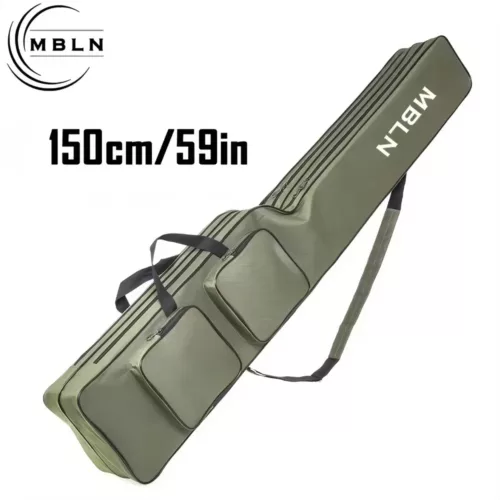 Sac de transport pêche 2 compartiments avec poches latérales – polyester résistant