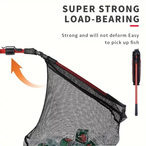 Filet de pêche pliable triangulaire – léger, solide et facile à transporter
