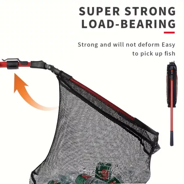Filet de pêche pliable triangulaire – léger, solide et facile à transporter