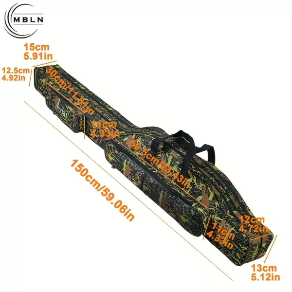 Sac de pêche à deux compartiments avec bandoulière – rangement résistant et pliable