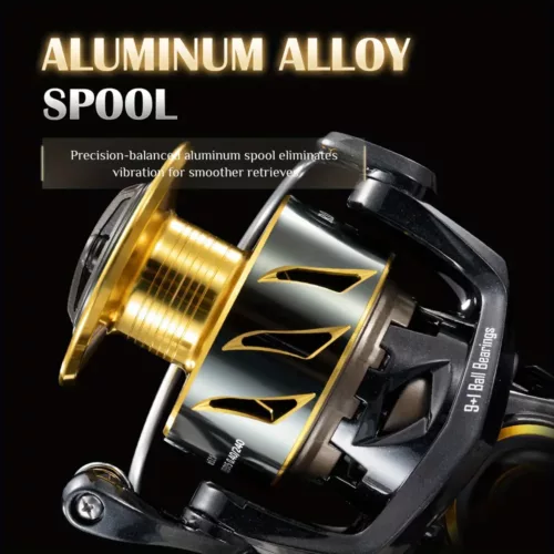 Moulinet de pêche mer 9+1 roulements – corps métal robuste frein 12 kg
