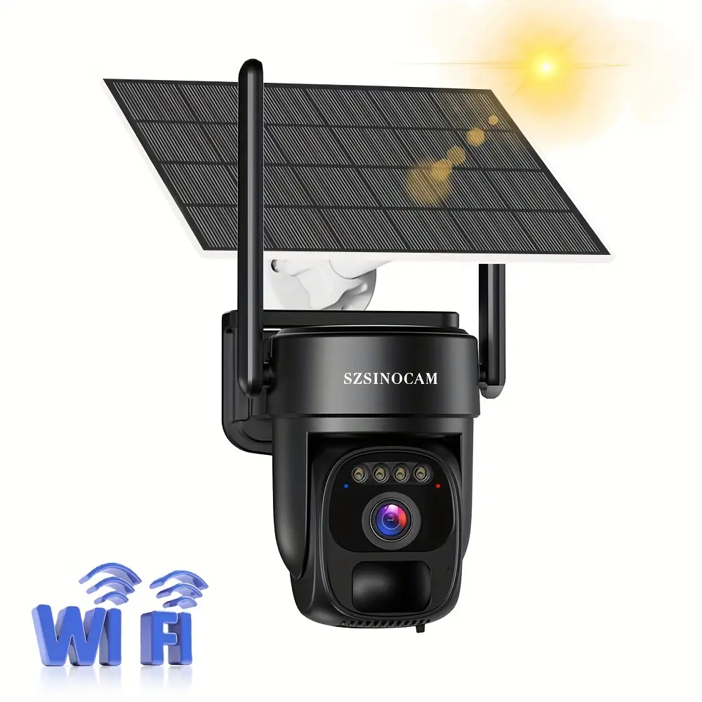 Caméra de surveillance extérieure solaire sans fil 1080P HD avec vision nocturne