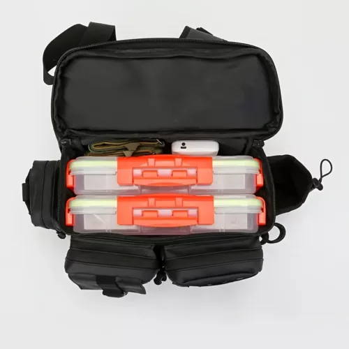 Sac de pêche multifonction avec canne intégrée et kit complet d’accessoires