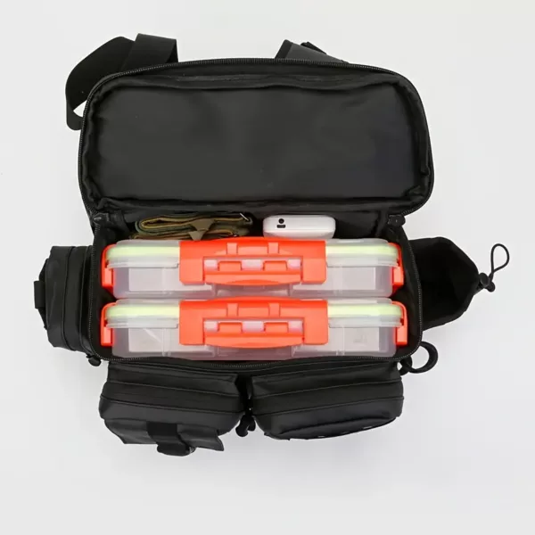 Sac de pêche multifonction avec canne intégrée et kit complet d’accessoires