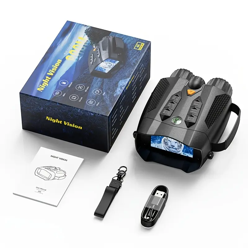 Jumelles vision nocturne HD 4K avec enregistrement vidéo 1080P et écran LCD 3"