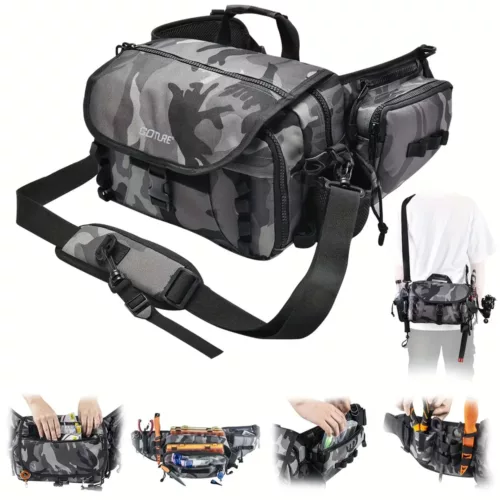 Sac de pêche multifonction avec bretelles – rangement matériel et accessoires