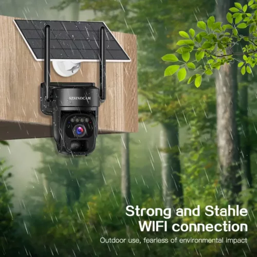 Caméra de surveillance extérieure solaire sans fil 1080P HD avec vision nocturne