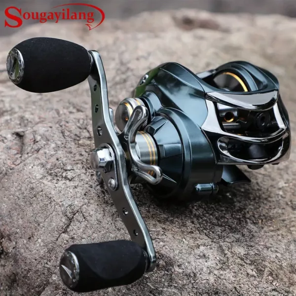 Moulinet baitcasting haute vitesse 7.0:1 avec frein magnétique pour eau douce ou salée
