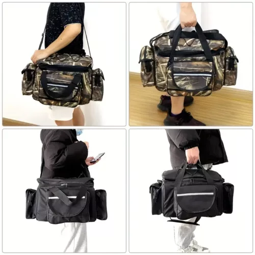 Sac bandoulière de pêche camouflage – multi-compartiments et grande capacité