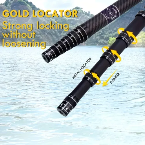 Epuisette de pêche pliable en alliage et filet résistant – manche carbone robuste