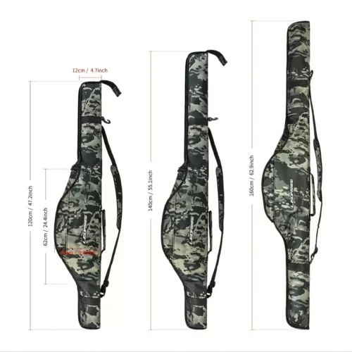 Fourreau de pêche camouflage pliable – protection canne et moulinet zippée