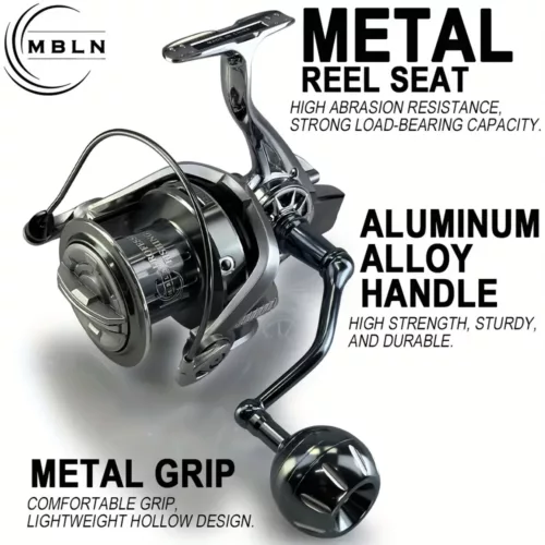 Moulinet spinning en métal longue distance – robuste et fluide pour pêche sportive