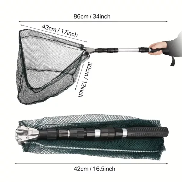 Épuisette de pêche pliable ultra-légère avec manche aluminium ergonomique