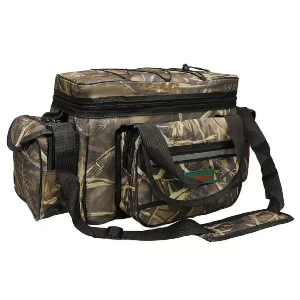 Sac de pêche à bandoulière camouflage – rangement équipement mer et carpe