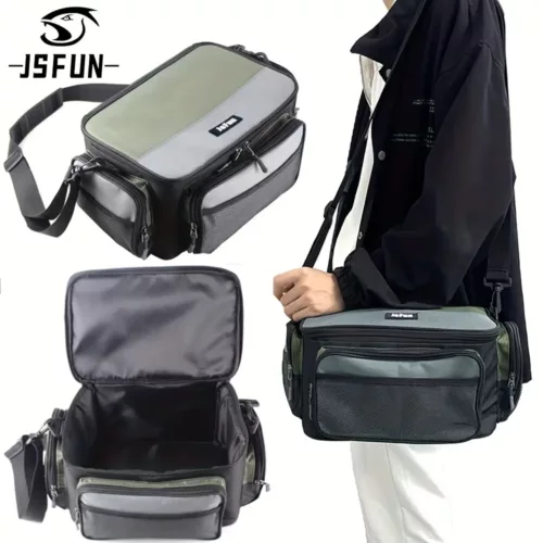 Sac de pêche multifonction en tissu Oxford – bandoulière rangement leurres