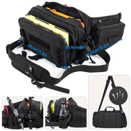 Sac de pêche multifonction avec bretelles – rangement matériel et accessoires