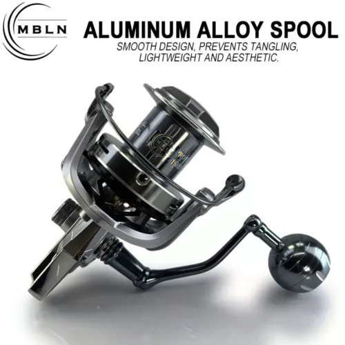 Moulinet spinning en métal longue distance – robuste et fluide pour pêche sportive