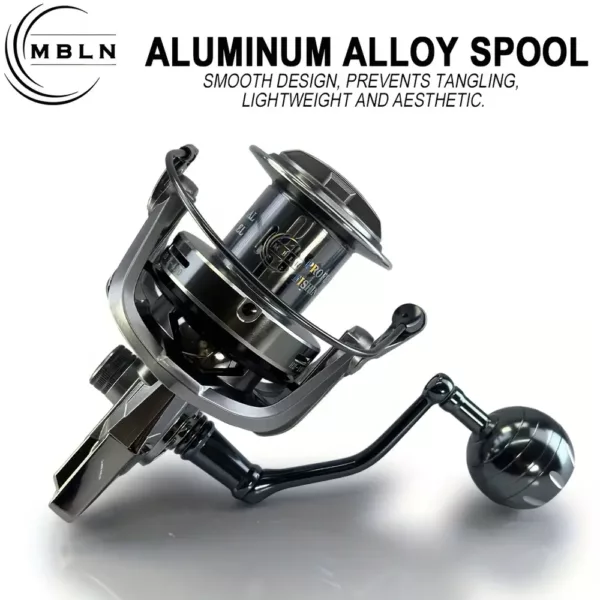 Moulinet spinning en métal longue distance – robuste et fluide pour pêche sportive
