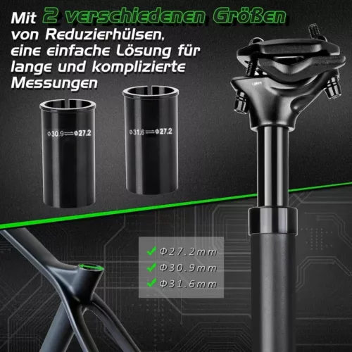 Tige de selle télescopique avec absorption des chocs – confort et stabilité vélo