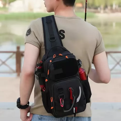 Sac à dos de pêche léger avec cordon de serrage – rangement matériel outdoor