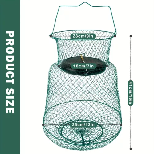 Panier de pêche pliable flottant anti-rouille pour poissons, crevettes et écrevisses
