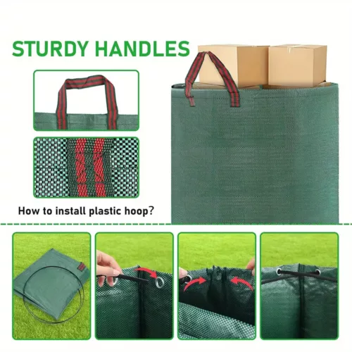 Sacs de jardin réutilisables avec poignées – lot de 3 pour déchets verts