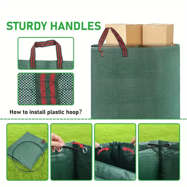 Sacs de jardin réutilisables avec poignées – lot de 3 pour déchets verts