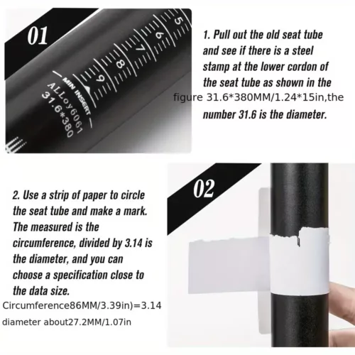 Tige de selle télescopique vélo route et VTT en alliage d'aluminium léger