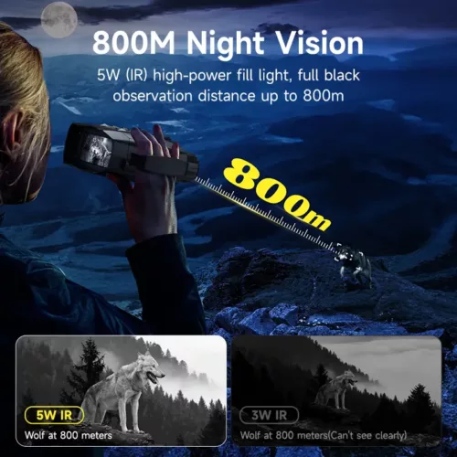 Jumelles vision nocturne HD 4K avec écran LCD – longue portée et infrarouge