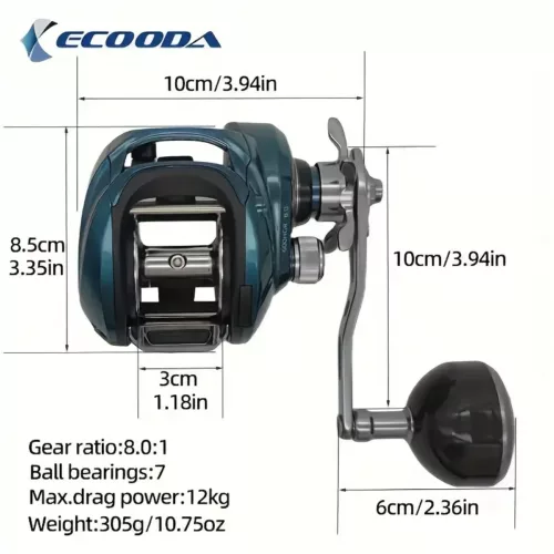 Moulinet jigging mer haute performance à tambour rotatif – récupération rapide