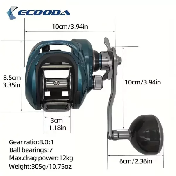 Moulinet jigging mer haute performance à tambour rotatif – récupération rapide