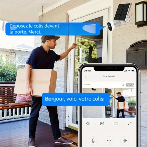 Caméras de surveillance solaires sans fil – pack de 4 avec détection de mouvement