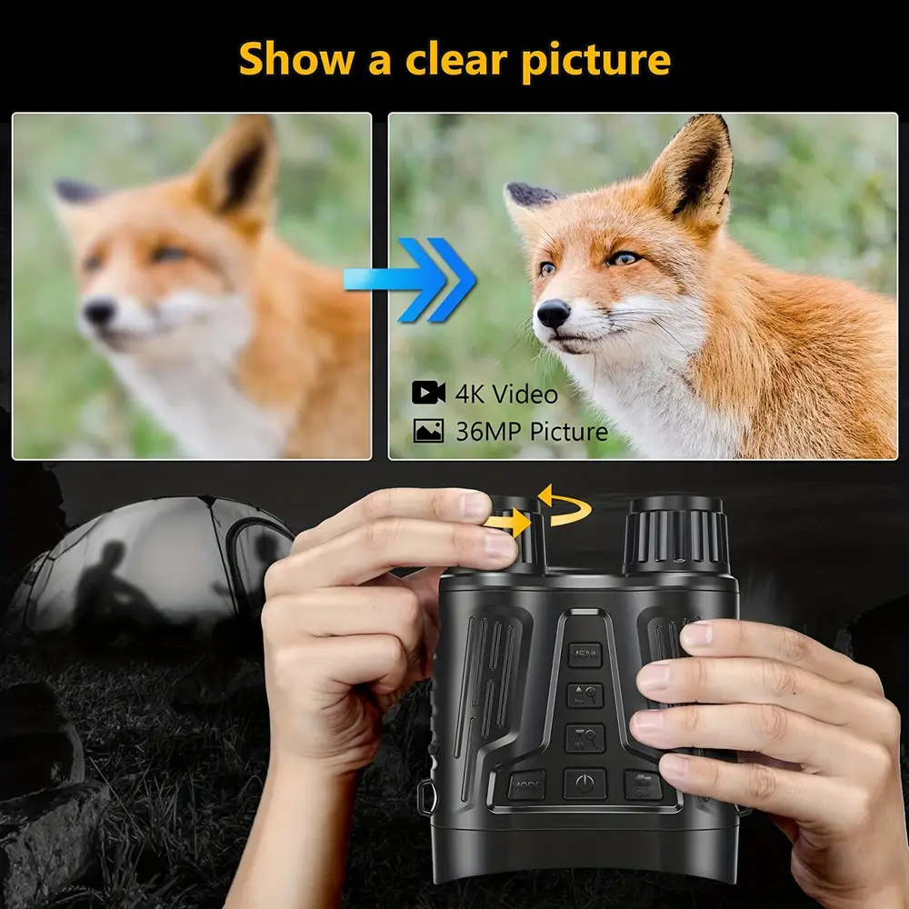 Jumelles de vision nocturne infrarouge 4K avec zoom 8x – portée 300m