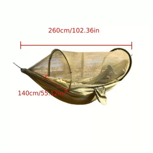 Hamac de camping suspendu avec moustiquaire et toile pare-soleil intégrée