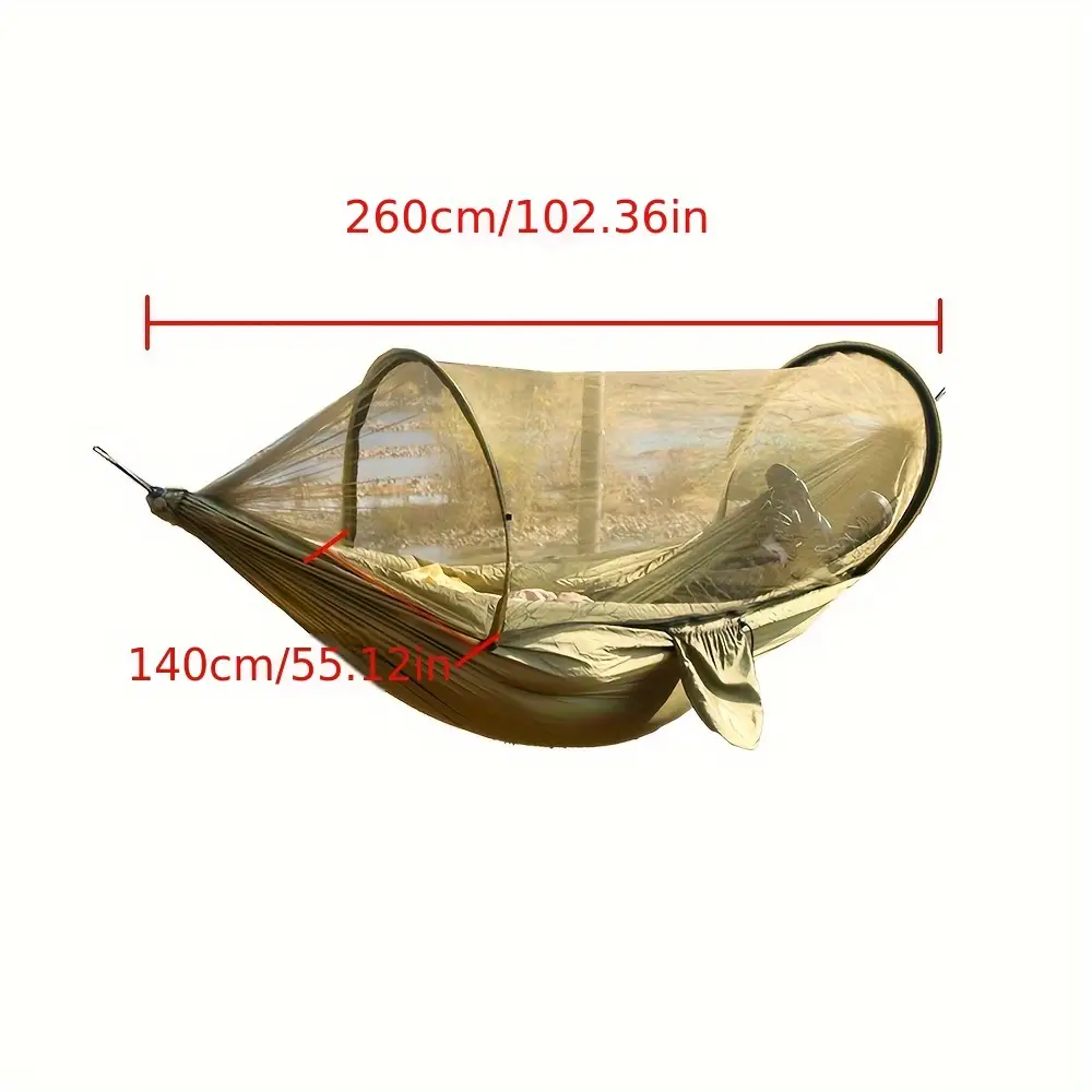Hamac de camping suspendu avec moustiquaire et toile pare-soleil intégrée