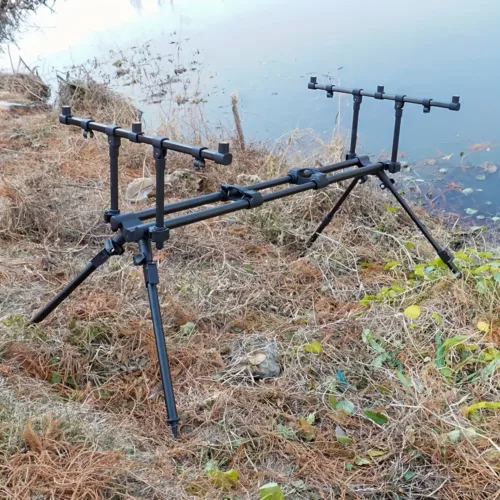Support de canne à pêche 3 postes en alliage d’aluminium réglable et stable