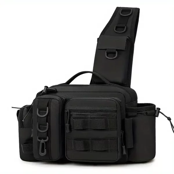 Sac à dos de pêche multifonction avec poches modulables et sangles Molle robustes