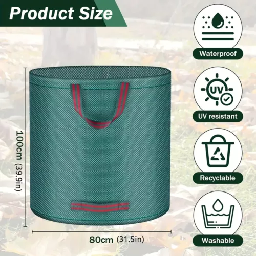 Sacs à déchets de jardin réutilisables – lot de 3 sacs résistants et durables