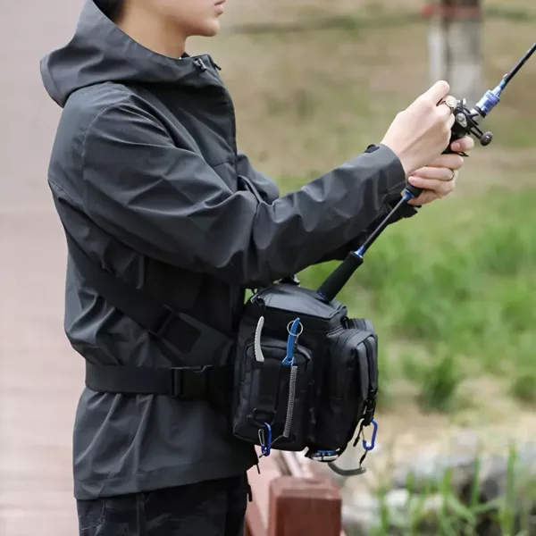 Sac de pêche multifonction avec canne intégrée et kit complet d’accessoires