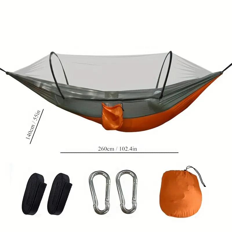 Hamac de camping avec moustiquaire intégrée – installation rapide ultra-léger