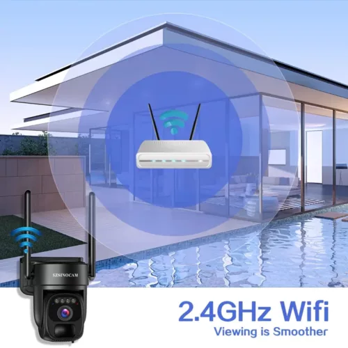 Caméra de surveillance extérieure solaire sans fil 1080P HD avec vision nocturne