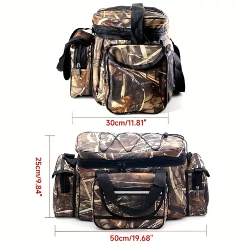 Sac bandoulière de pêche camouflage – multi-compartiments et grande capacité