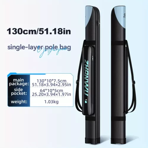 Sac fourreau de pêche robuste – rangement cannes et accessoires – noir renforcé